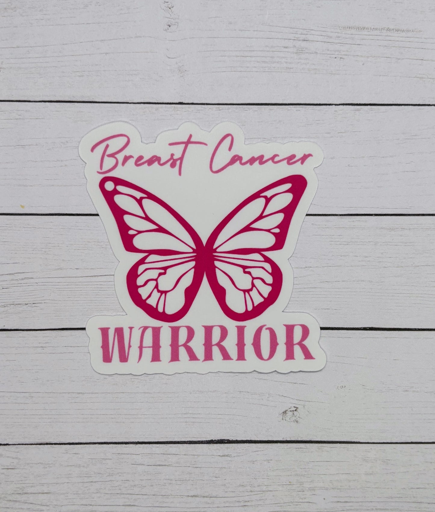 Breast Cancer Warrior Butterfly Sticker