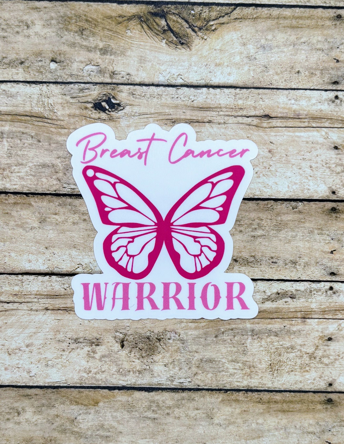 Breast Cancer Warrior Butterfly Sticker