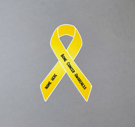 Bone Cancer Awareness Custom Ribbon Sticker
