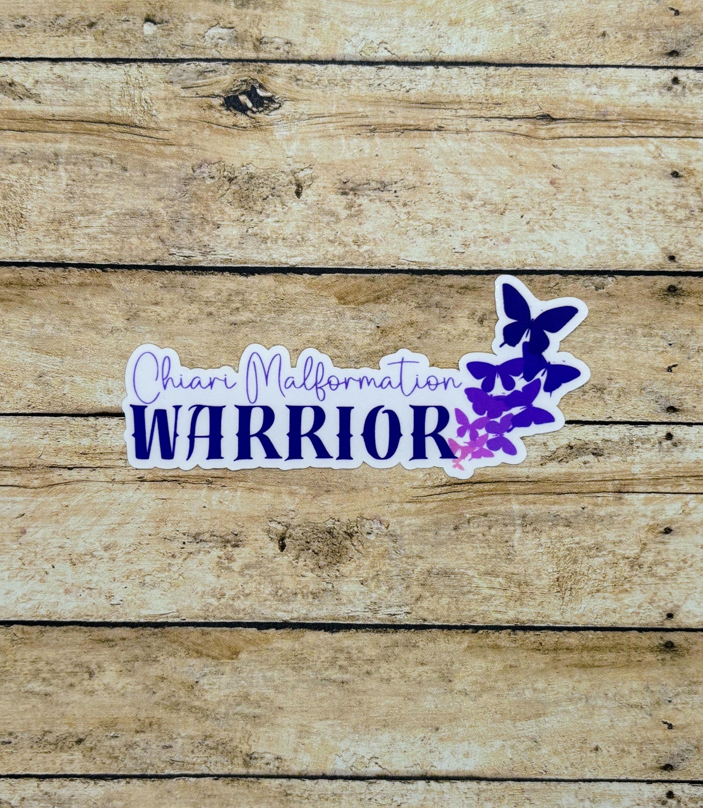 Chiari Malformation Warrior Butterflies Sticker