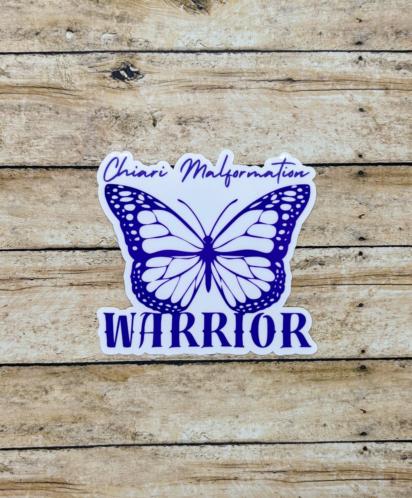 Chiari Malformation Warrior Butterfly Sticker