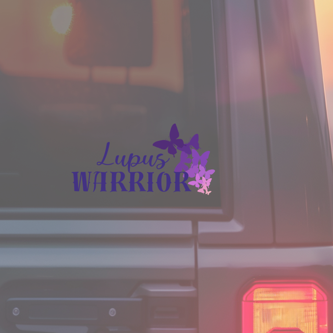 Lupus Warrior with Butterflies Car Decal