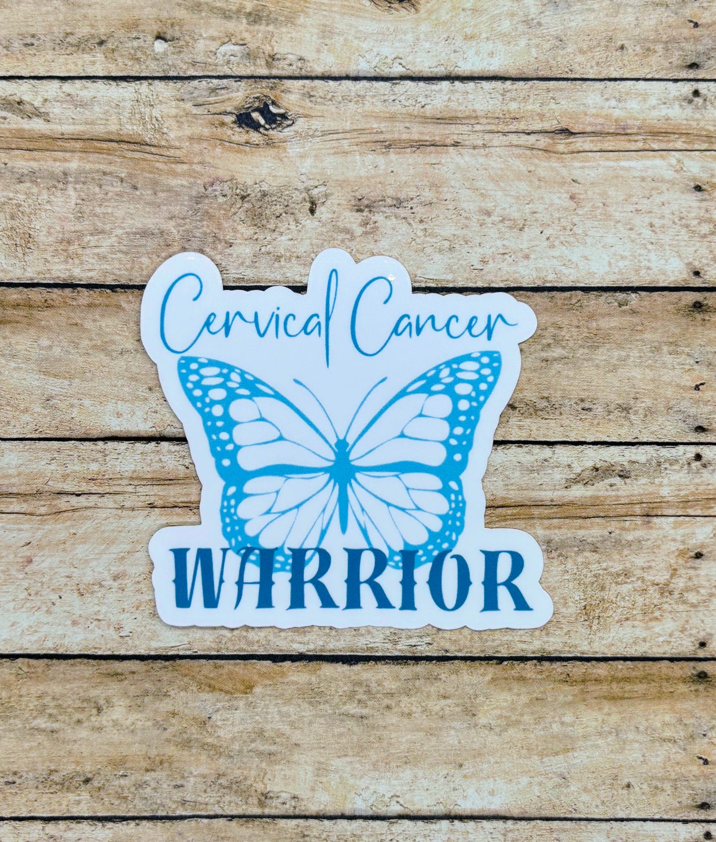 Cervical Cancer Warrior Butterfly Sticker