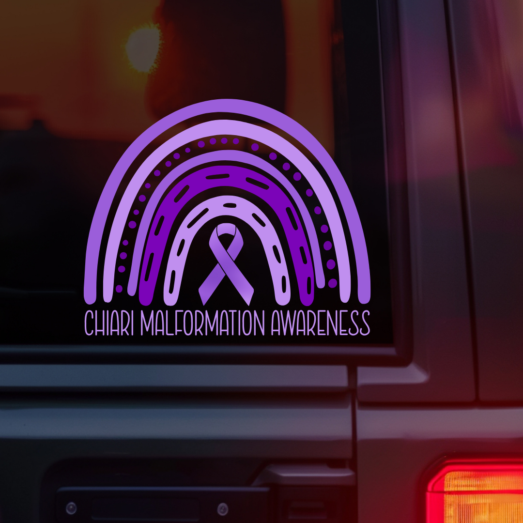 Chiari Malformation Awareness Rainbow Car Decal