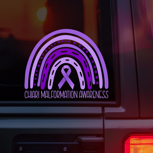 Chiari Malformation Awareness Rainbow Car Decal