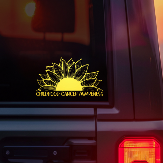 Childhood Cancer Awareness Sunflower Car Decal