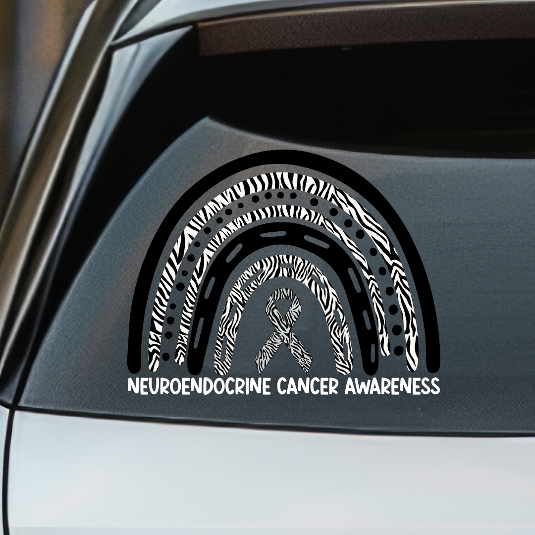 Neuroendocrine Cancer Awareness Rainbow Car Decal