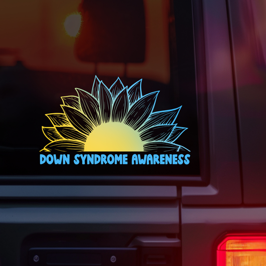 Down Syndrome Awareness Sunflower Car Decal