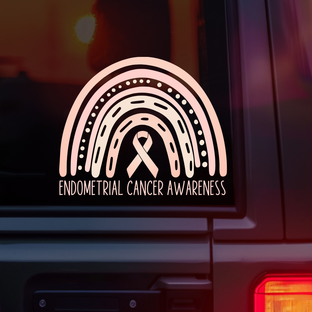Endometrial Cancer Awareness Rainbow Car Decal