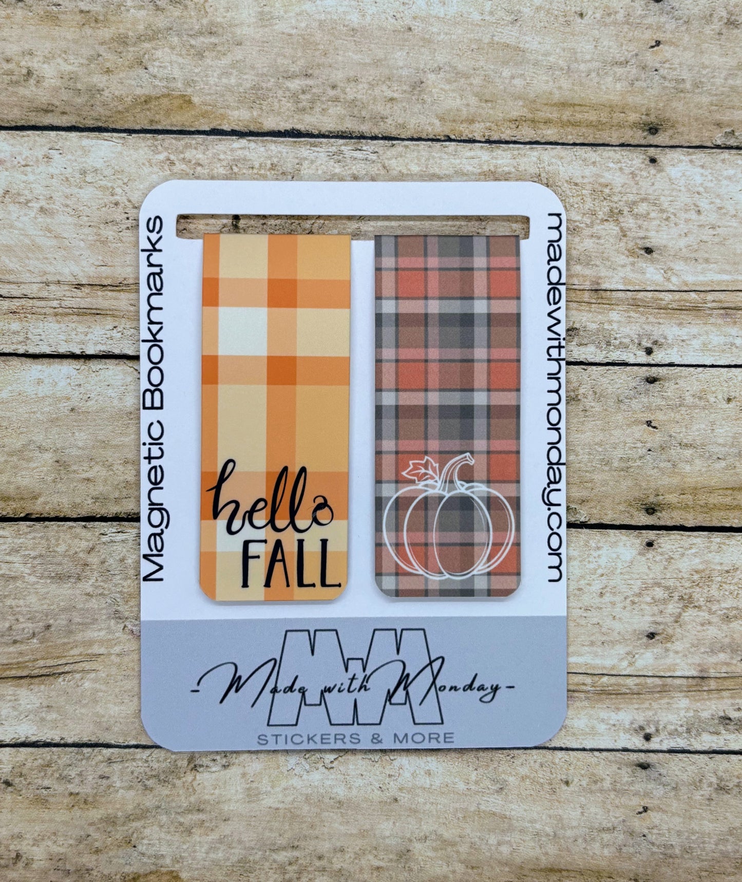 Fall Plaid Magnetic Bookmarks