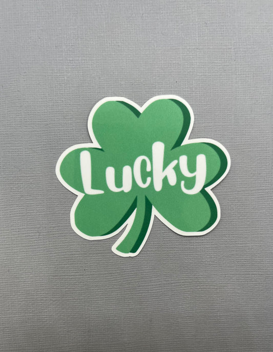 Lucky Green Shamrock Sticker