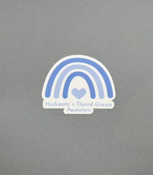 Hashimoto Thyroid Disease Blue Rainbow Sticker