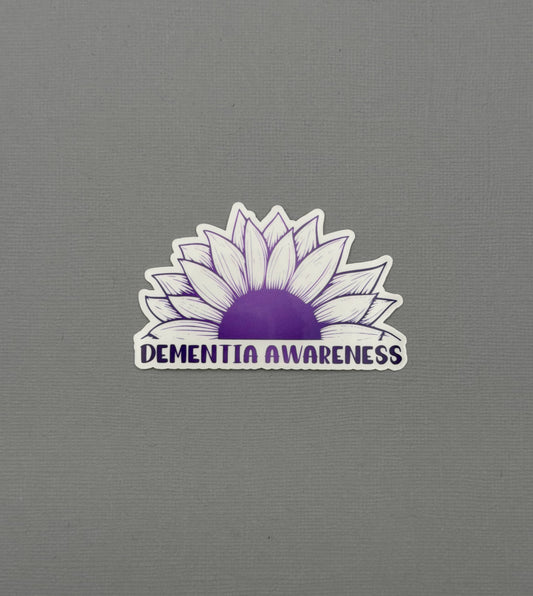 Dementia Awareness Sunflower Sticker or Magnet