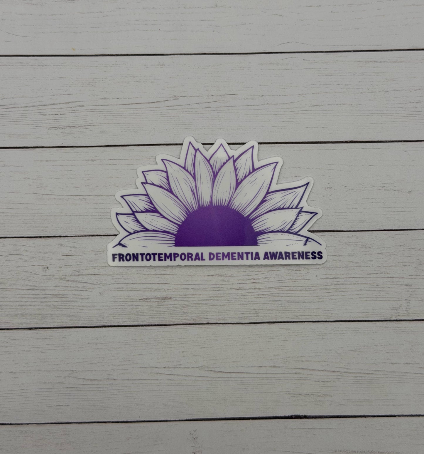 Frontotemporal Dementia Awareness Sunflower Sticker or Magnet