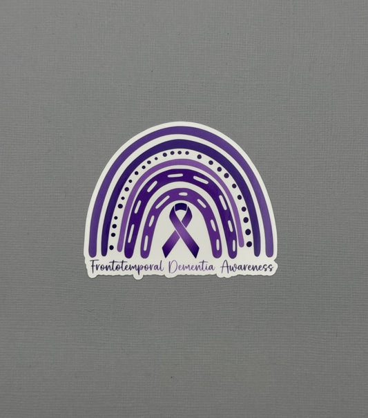Frontotemporal Dementia Awareness Rainbow Sticker or Magnet