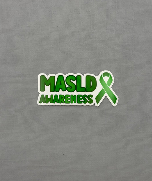 MASLD Awareness with Ribbon Sticker or Magnet | Metabolic Dysfunction–Associated Steatotic Liver Disease