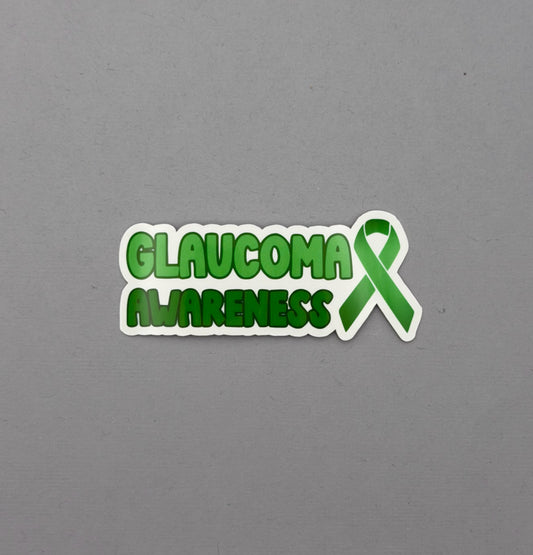 Glaucoma Awareness with Ribbon Sticker