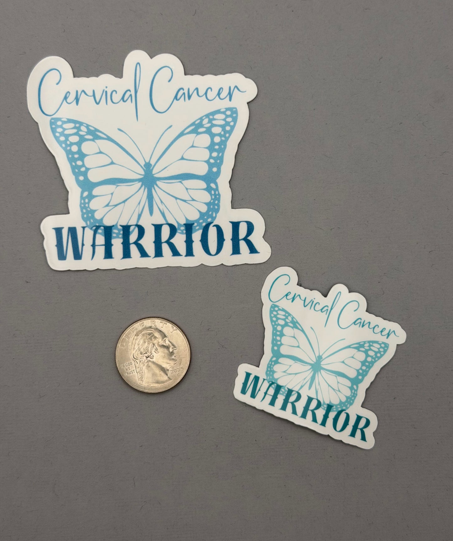 Cervical Cancer Warrior Butterfly Sticker