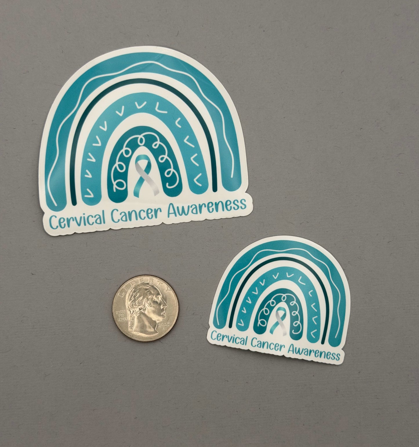 Cervical Cancer Awareness Rainbow Sticker