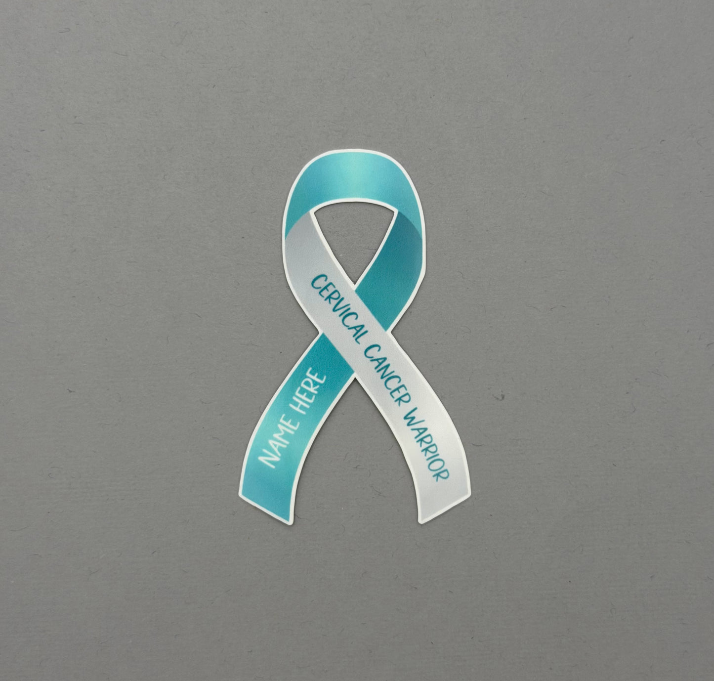 Cervical Cancer Warrior Custom Ribbon Sticker
