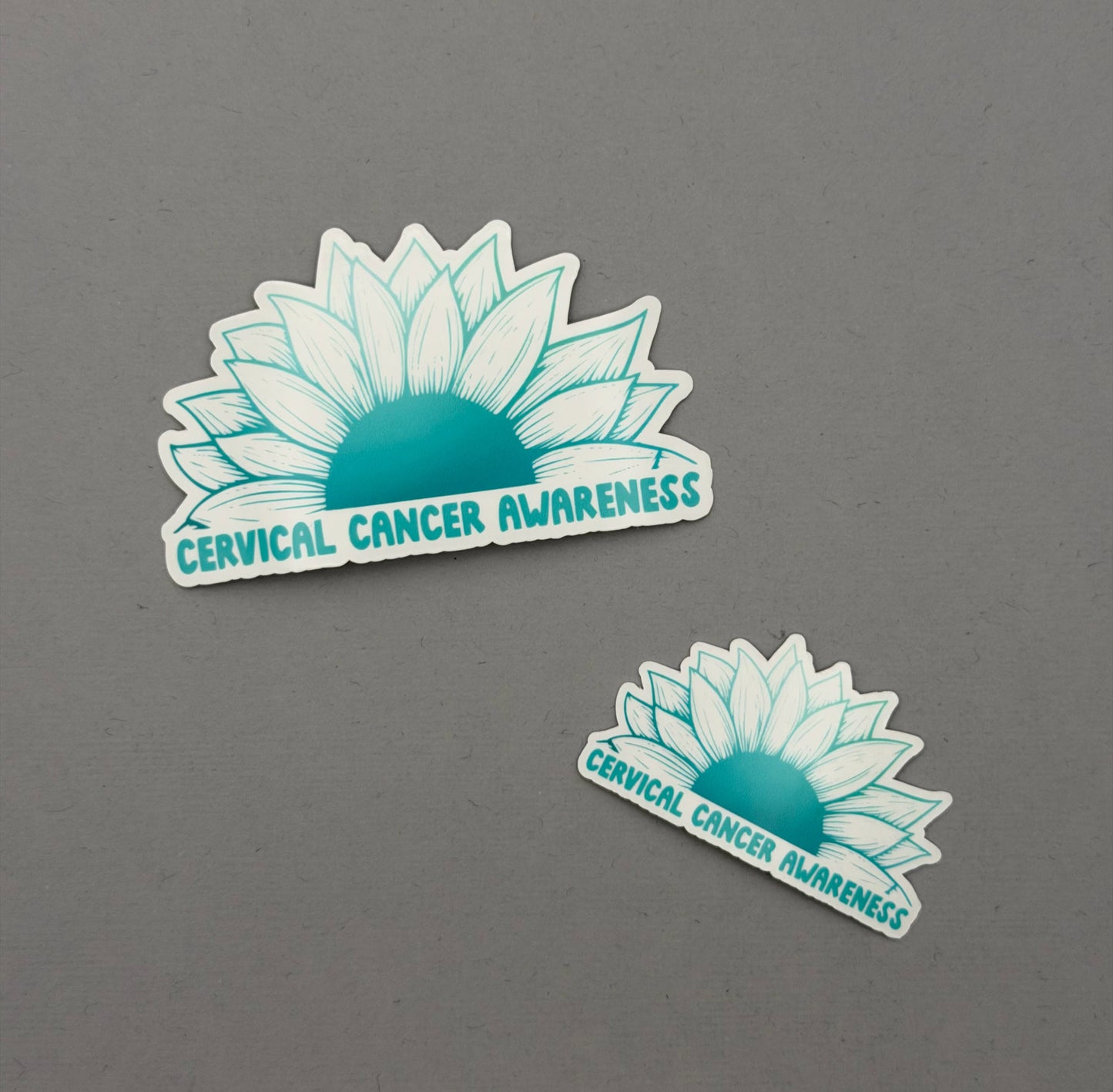 Cervical Cancer Awareness Sunflower Sticker