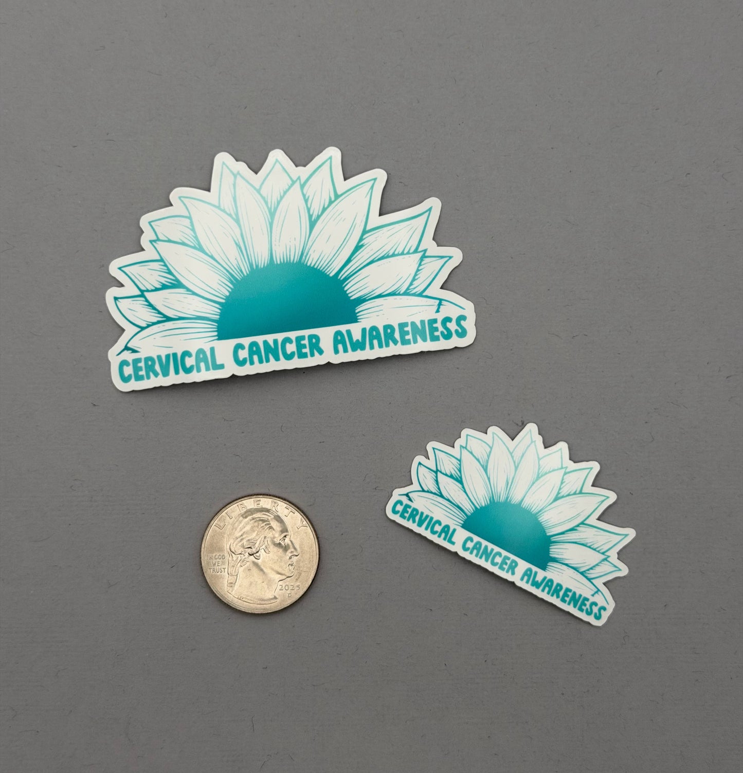 Cervical Cancer Awareness Sunflower Sticker