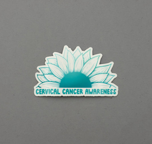 Cervical Cancer Awareness Sunflower Sticker