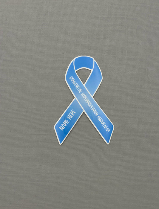 Congenital Hyperinsulinism Awareness Custom Ribbon Sticker or Magnet