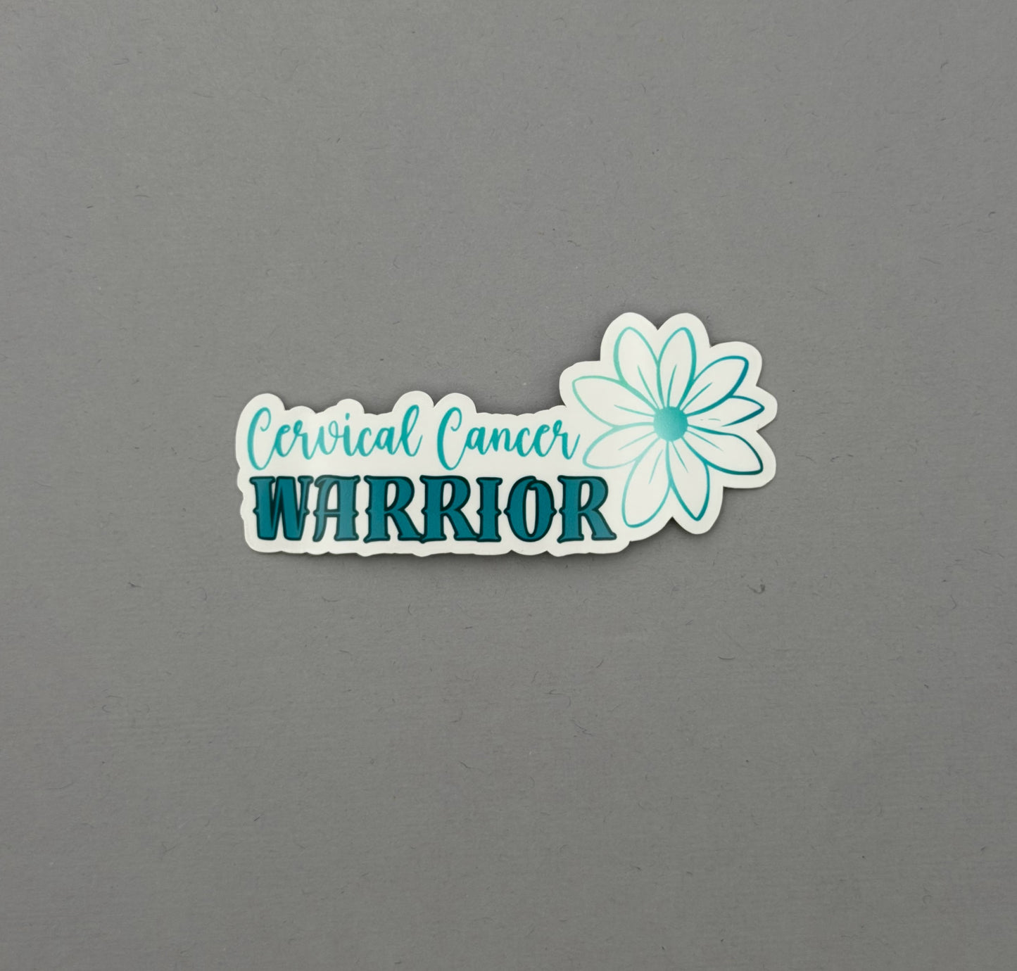 Cervical Cancer Warrior Flower Sticker