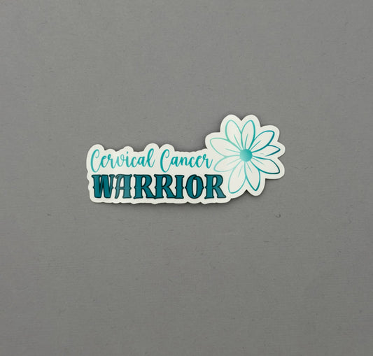 Cervical Cancer Warrior Flower Sticker
