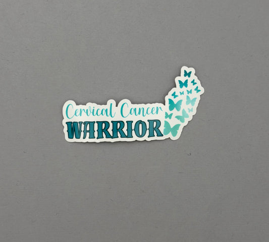 Cervical Cancer Warrior Butterflies Sticker