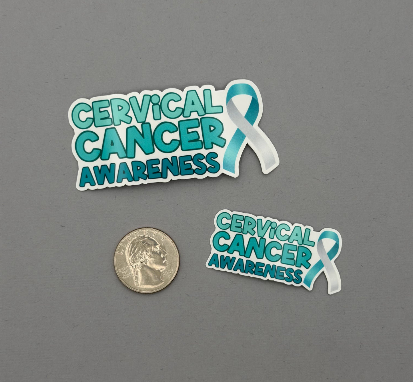 Cervical Cancer Awareness with Ribbon Sticker