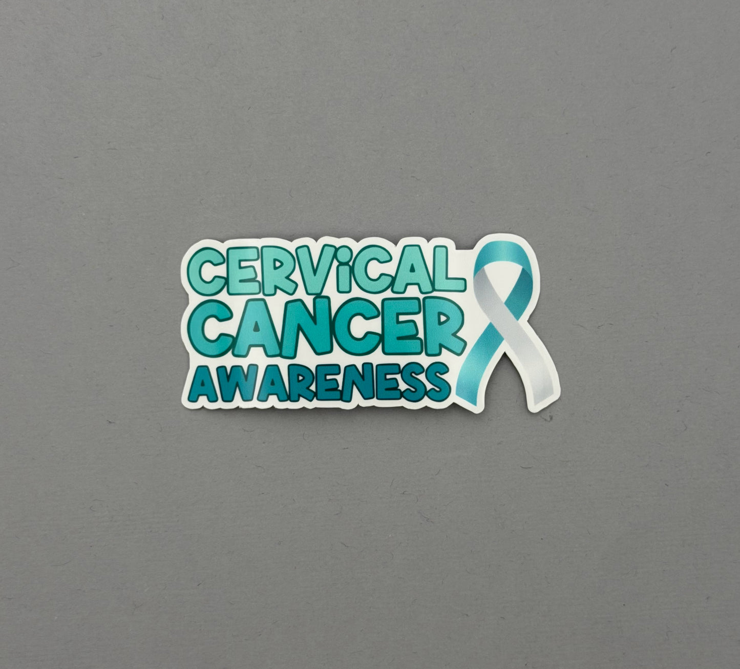 Cervical Cancer Awareness with Ribbon Sticker