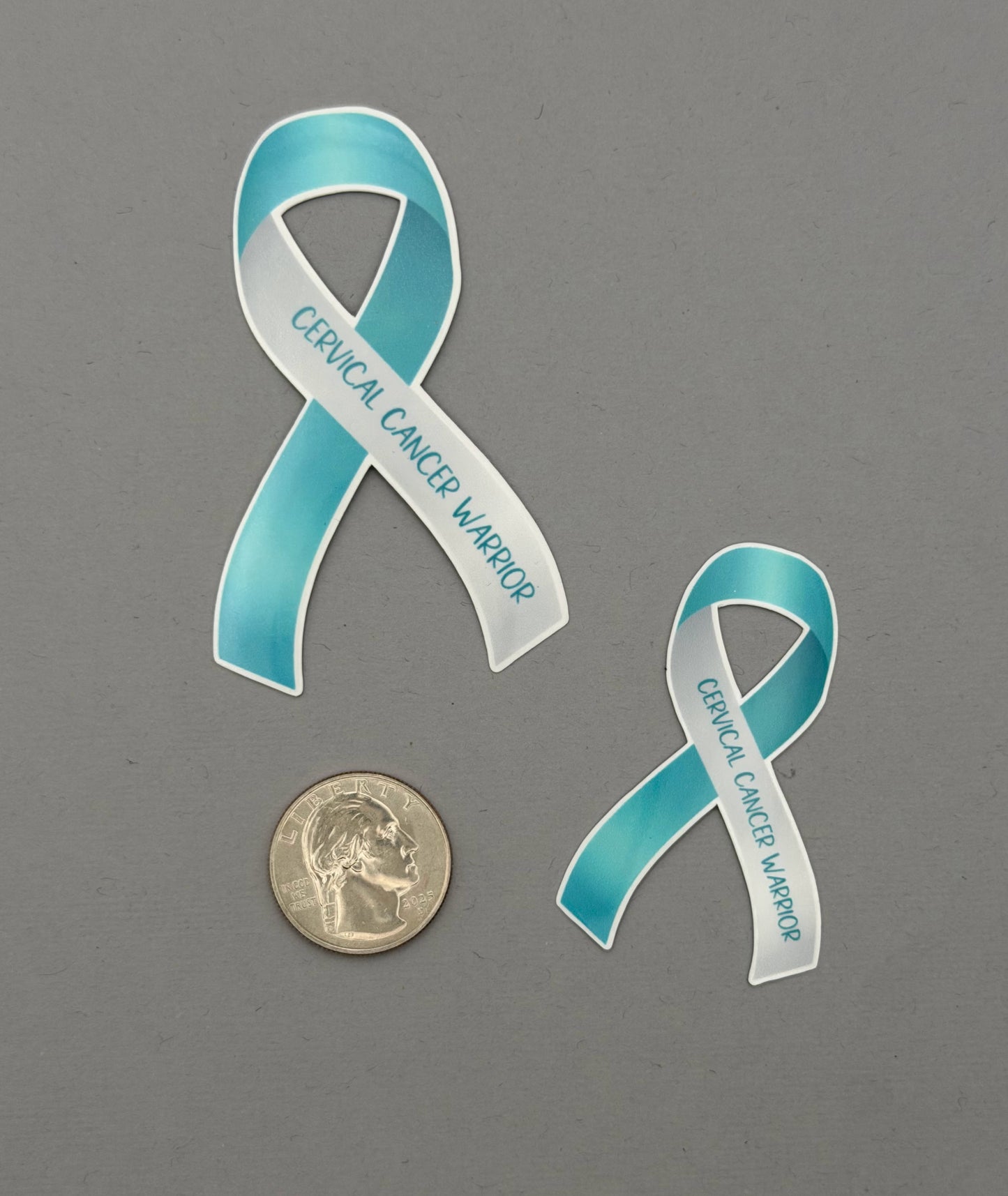 Cervical Cancer Warrior Ribbon Sticker