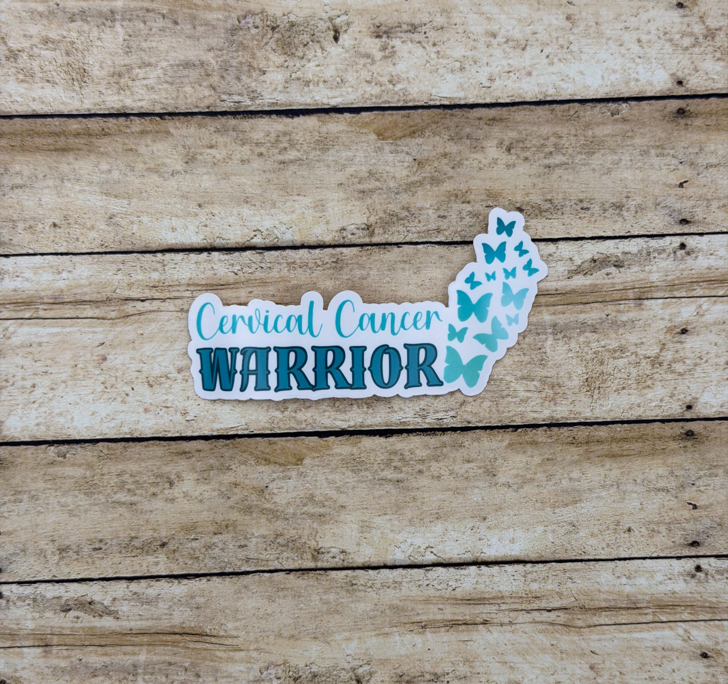Cervical Cancer Warrior Butterflies Sticker