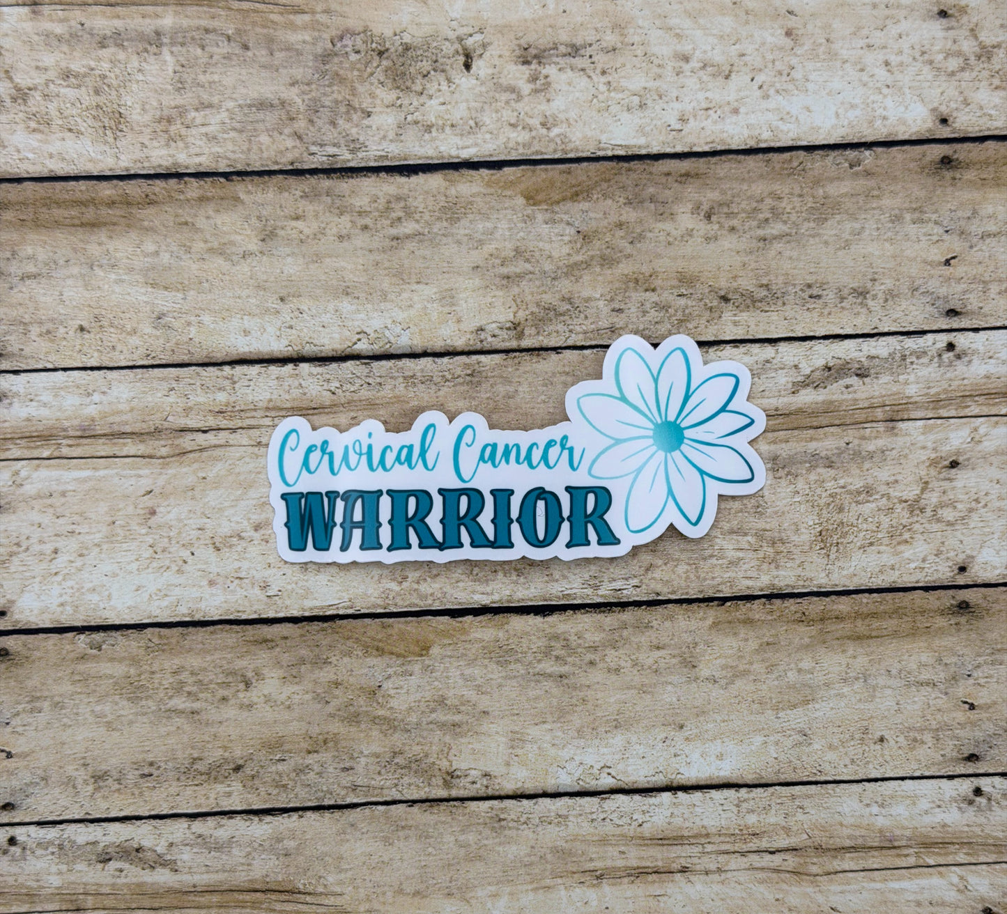 Cervical Cancer Warrior Flower Sticker