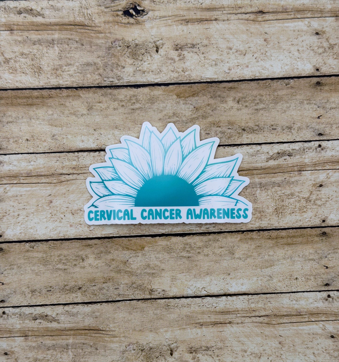 Cervical Cancer Awareness Sunflower Sticker