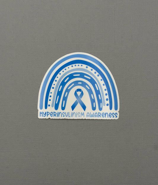 Hyperinsulinism Awareness Rainbow Sticker or Magnet