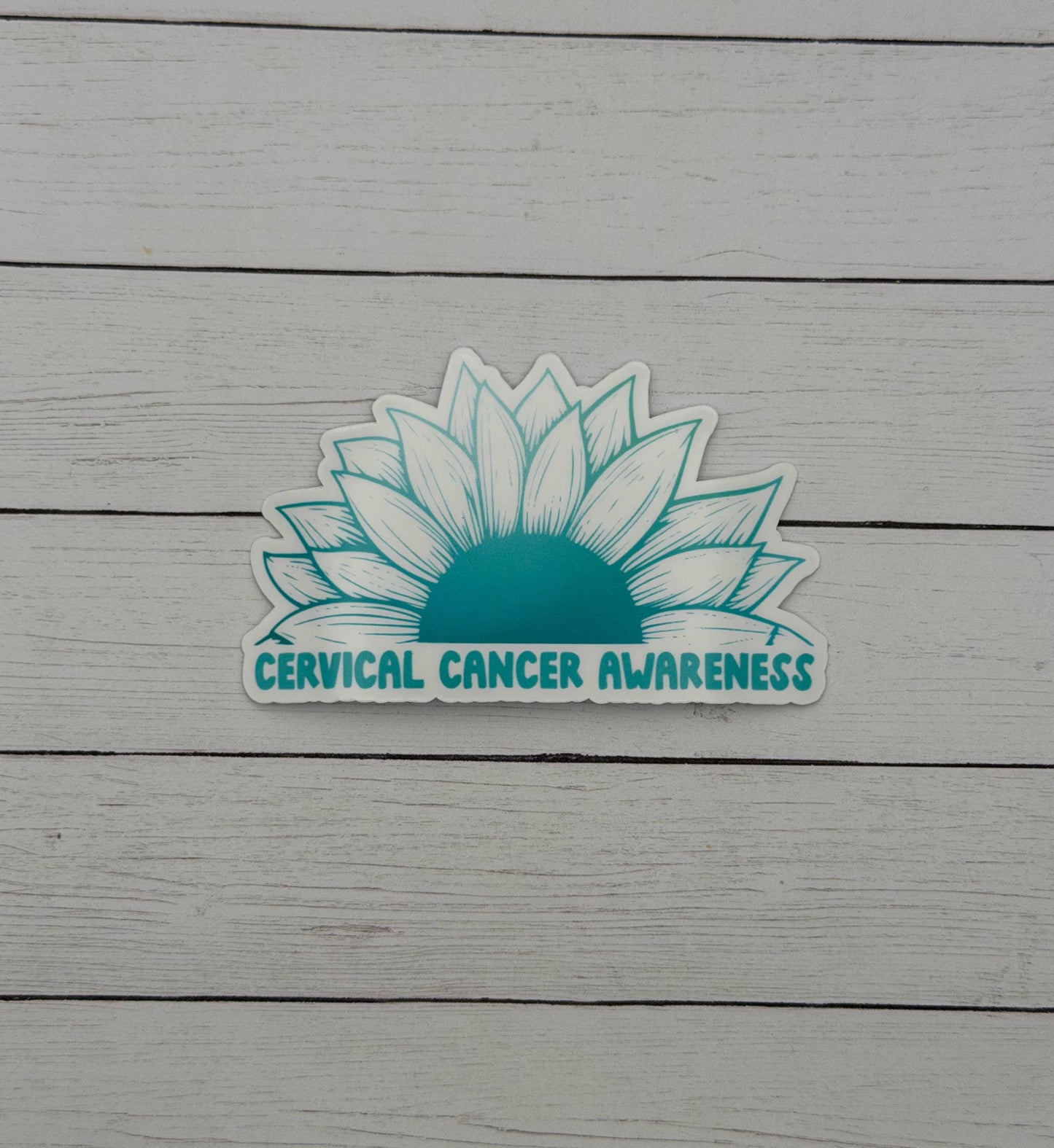 Cervical Cancer Awareness Sunflower Sticker