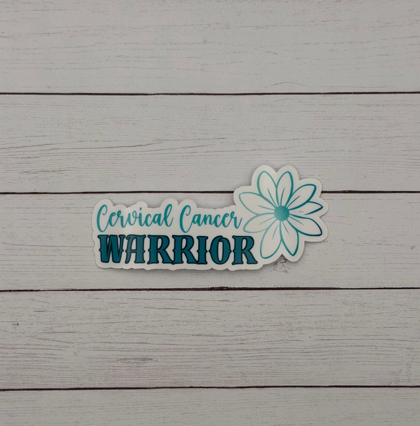 Cervical Cancer Warrior Flower Sticker