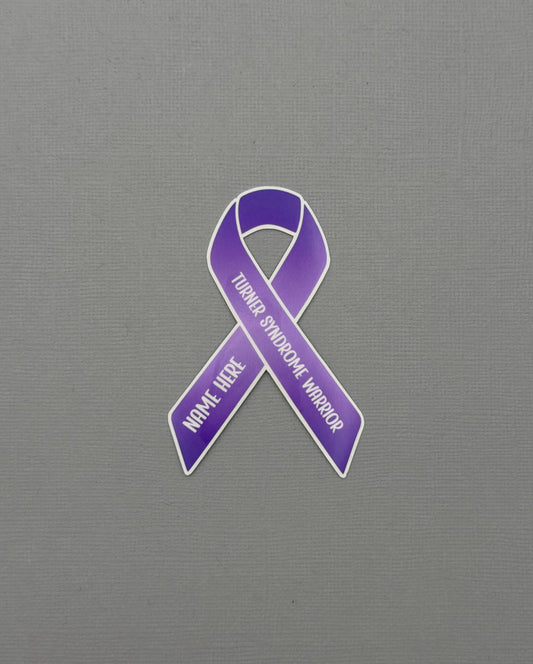 Turner Syndrome Warrior Custom Ribbon Sticker or Magnet