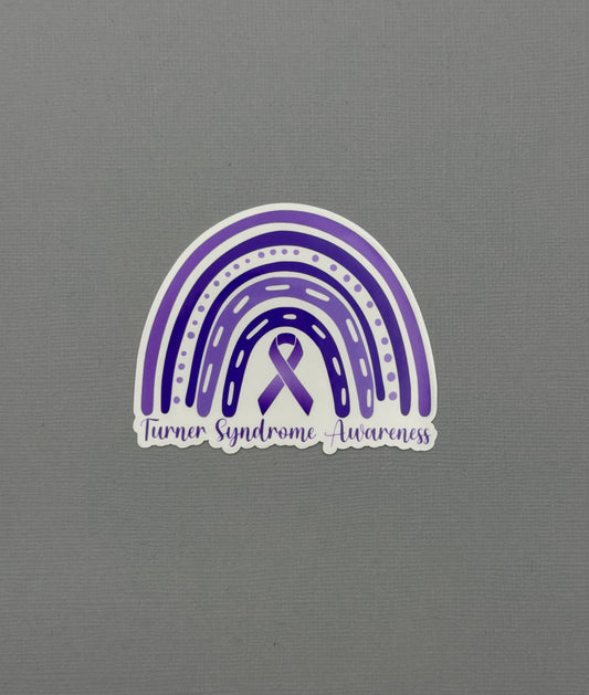 Turner Syndrome Awareness Rainbow Sticker or Magnet
