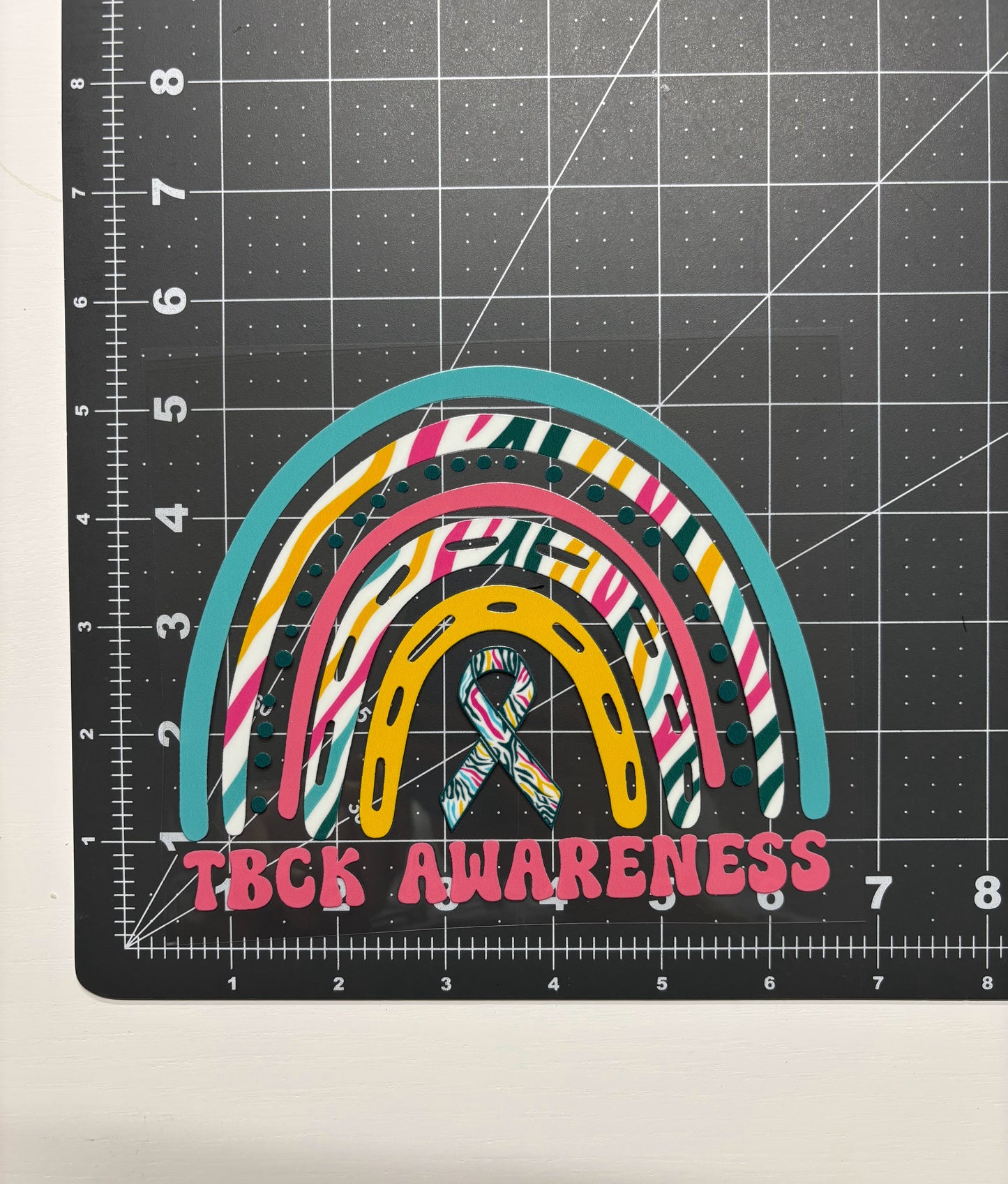 PCOS Awareness Rainbow Car Decal