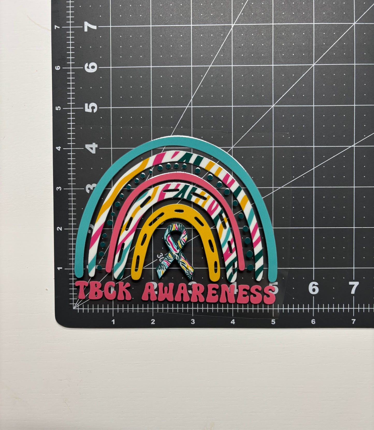 PCOS Awareness Rainbow Car Decal