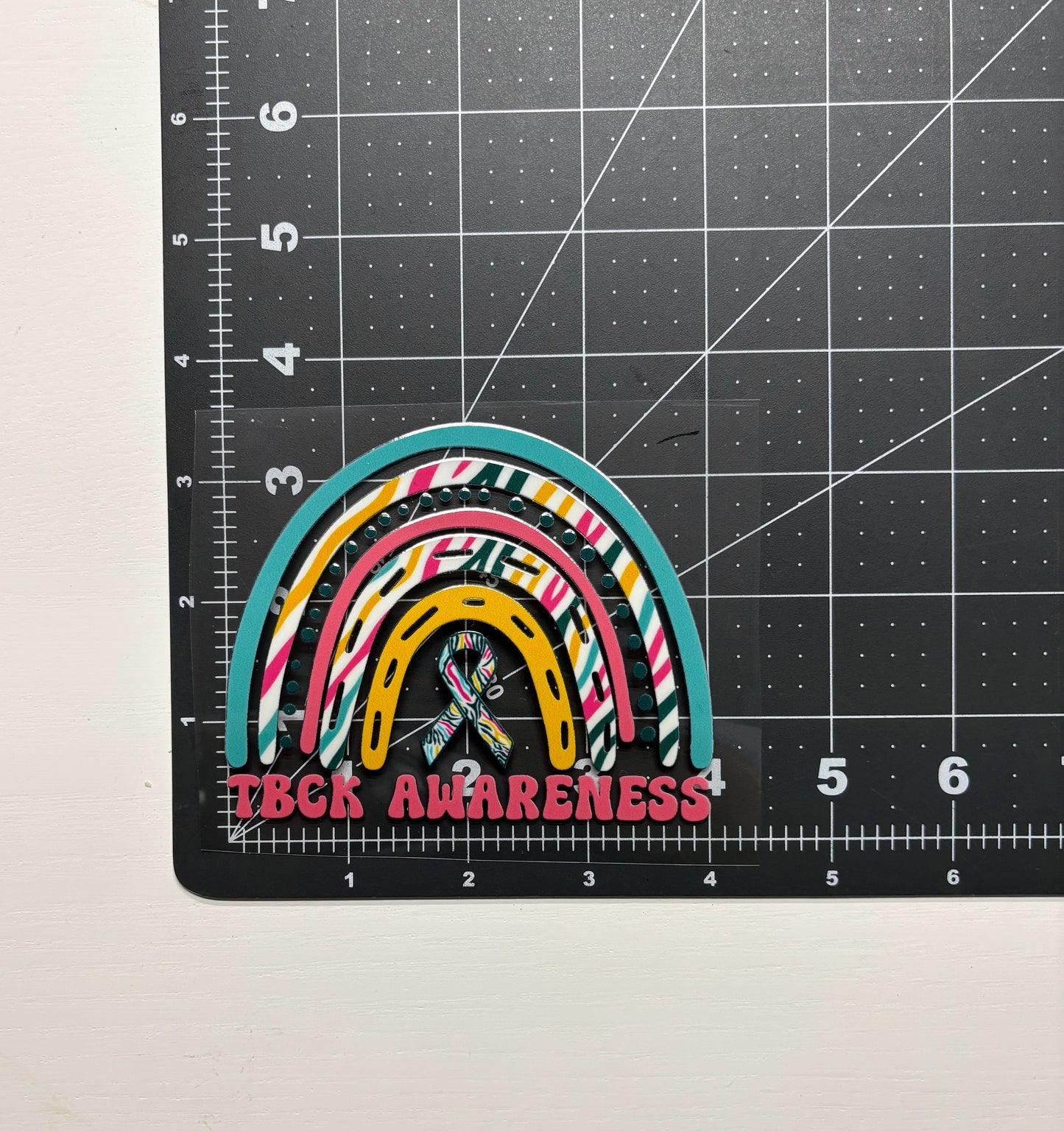 PCOS Awareness Rainbow Car Decal