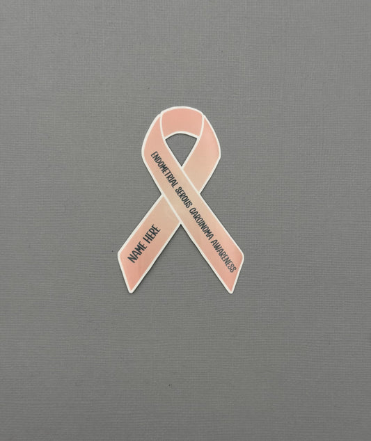 Endometrial Serous Carcinoma Awareness Custom Ribbon Sticker or Magnet
