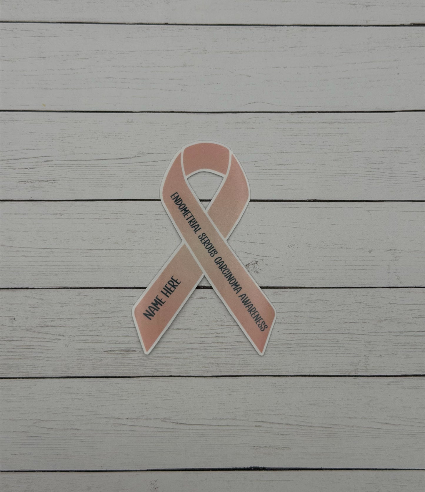 Endometrial Serous Carcinoma Awareness Custom Ribbon Sticker or Magnet