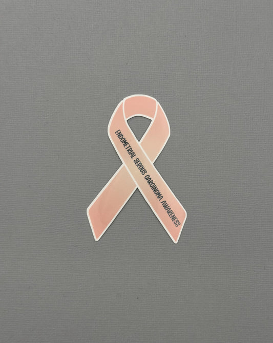 Endometrial Serous Carcinoma Awareness Ribbon Sticker or Magnet