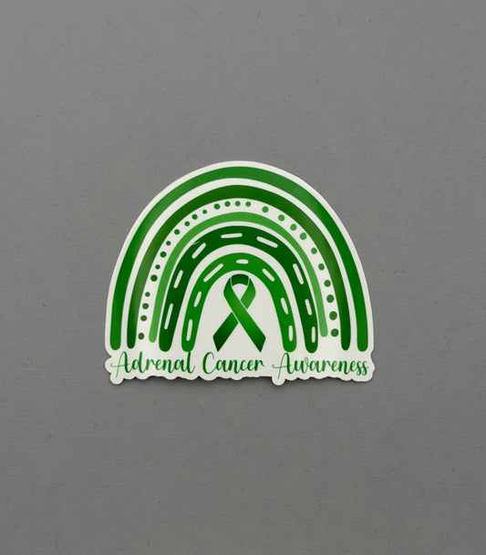 Adrenal Cancer Awareness Rainbow Sticker