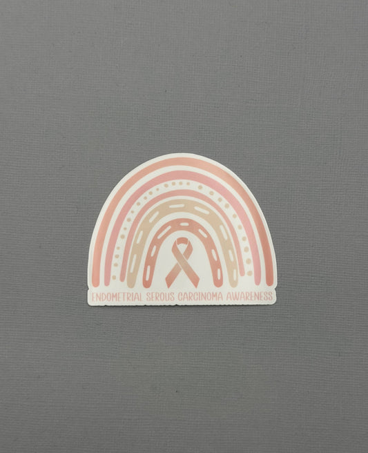 Endometrial Serous Carcinoma Awareness Rainbow Sticker or Magnet